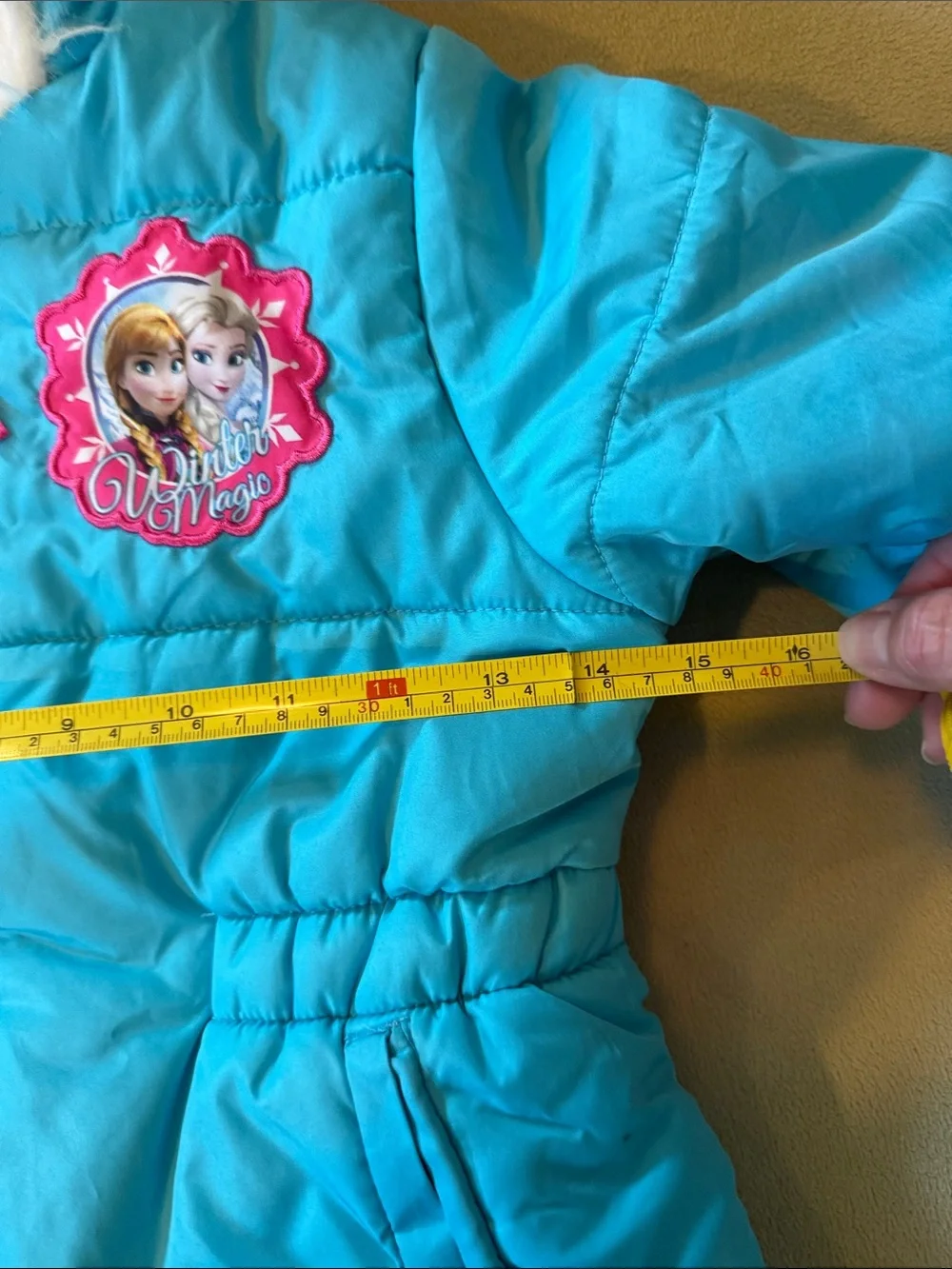 Disney Frozen Winter Puffer coat, winter blue - Bright Pink Lining